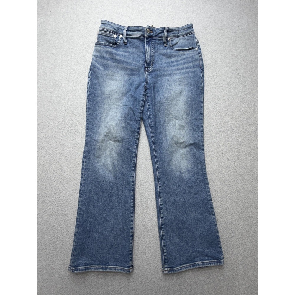 Madewell Curvy Kick Out Jeans Womens 30 Blue Med Wash Mid Rise Bootcut Denim